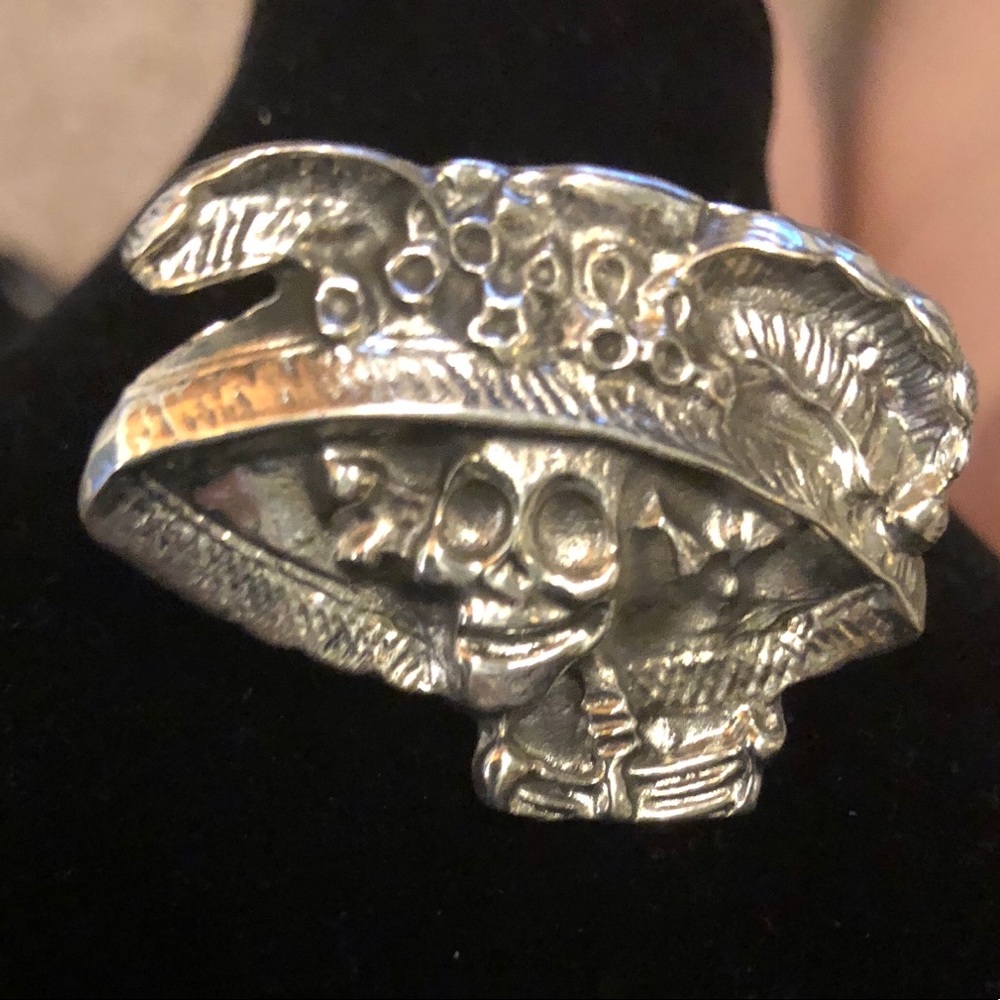 Seed & Sage sterling silver Day of the dead ring